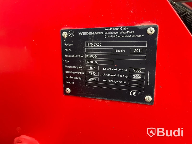 Lastare Weidemann 1770 CX50 -2014