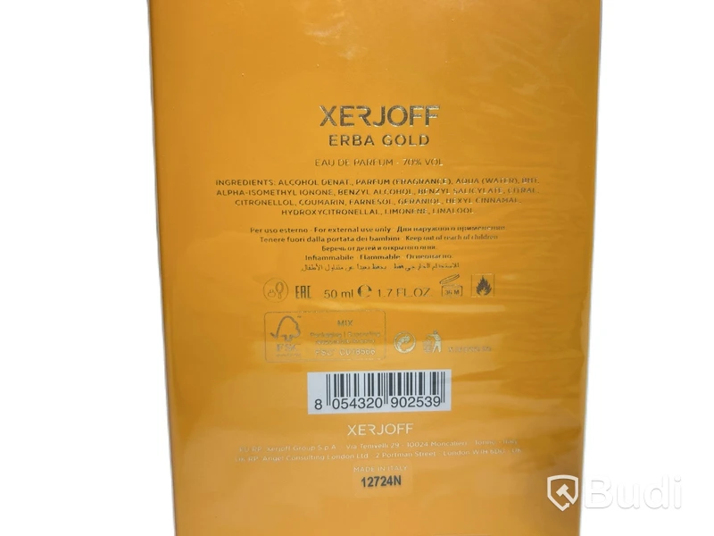 Eau de parfum Erba Gold, Xerjoff, 50 ml
