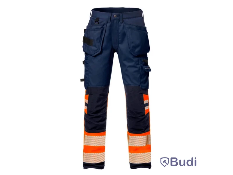 2 st. Hantverksbyxa stretch Fristads, stl. C58, KL1, marin/orange