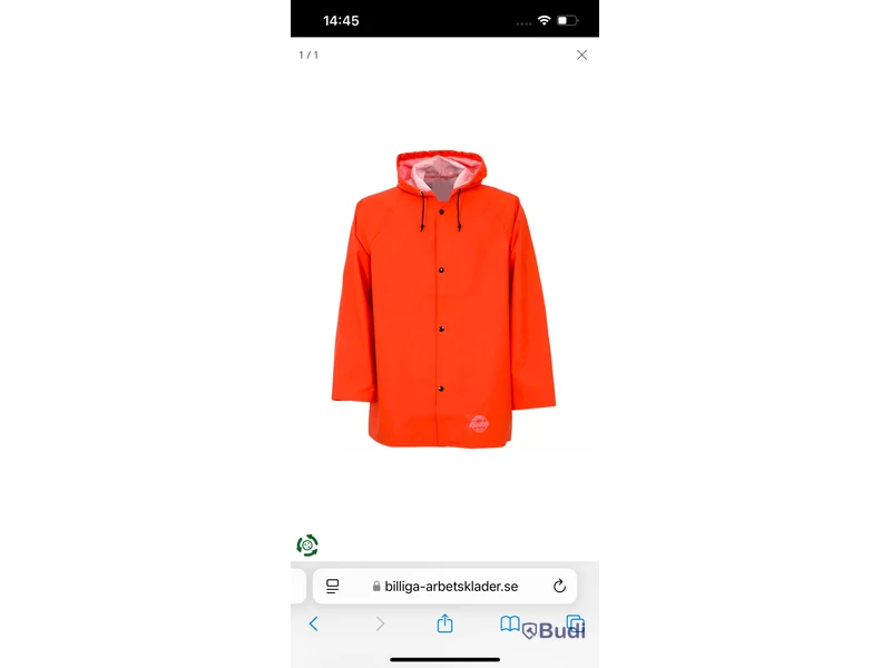 Regnjacka och regnbyxor Abeko, stl. XL, 123011 och 124011, orange