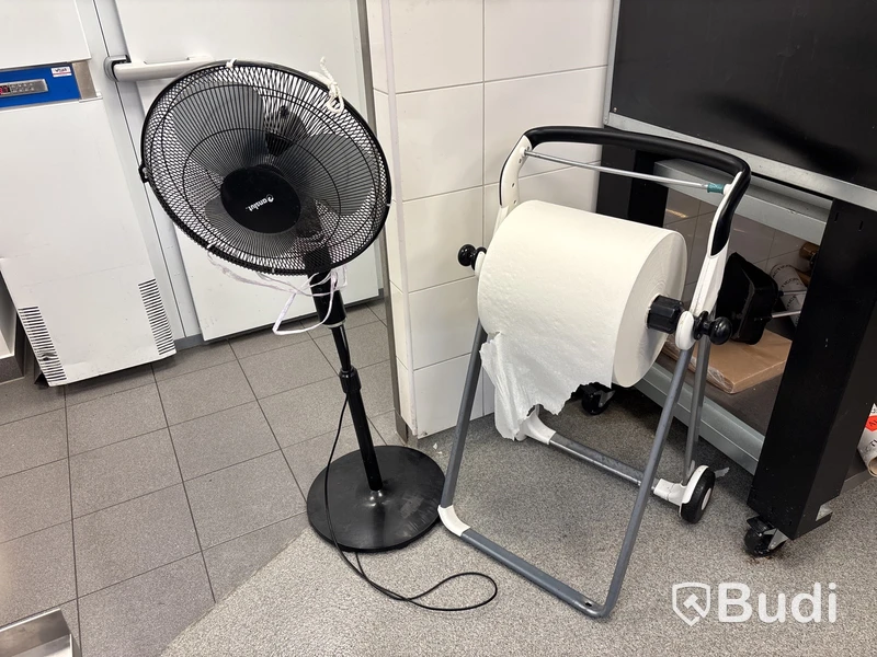 Golvställ för pappersrulle & fläkt