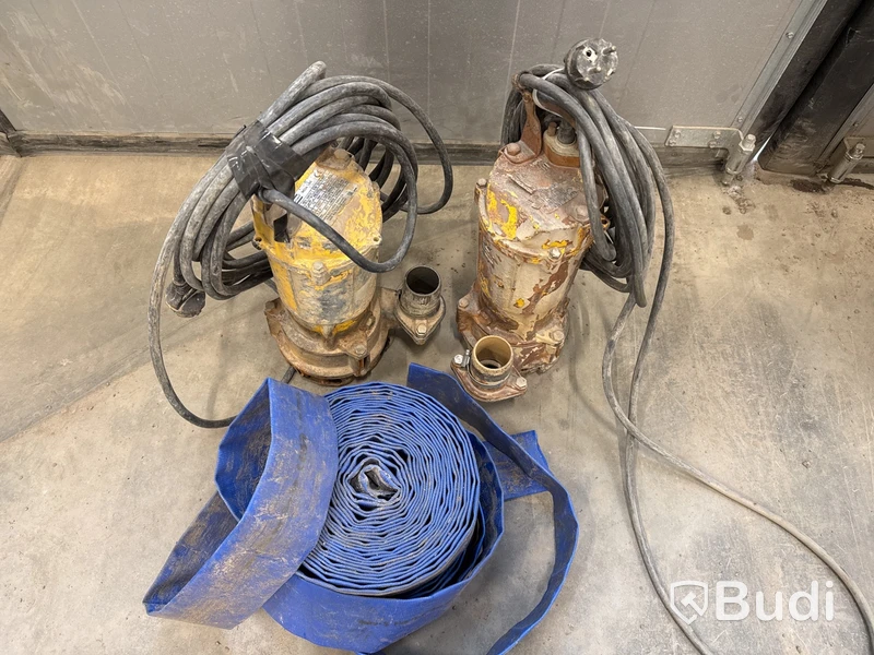 2 st. dränkbara pumpar, Atlas Copco, Weda line ink vattenslang