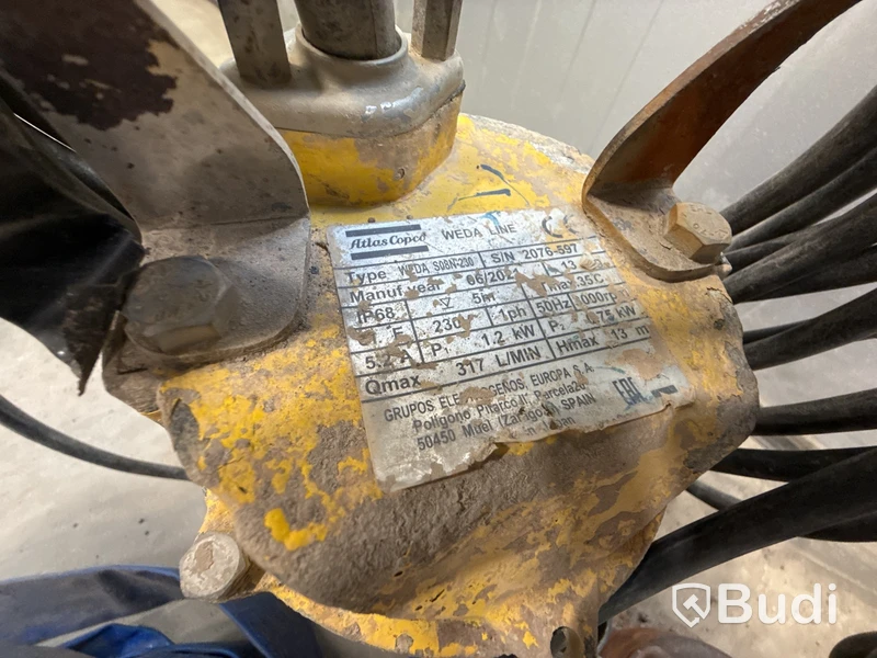 2 st. dränkbara pumpar, Atlas Copco, Weda line ink vattenslang