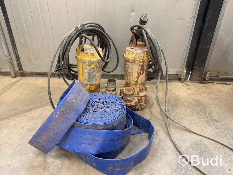 2 st. dränkbara pumpar, Atlas Copco, Weda line ink vattenslang
