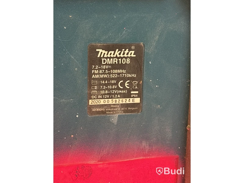 Byggradio Makita DMR108, med batteri BL-1850B