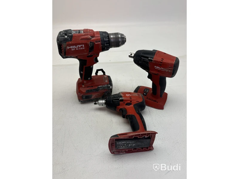 Verktygspaket Hilti, Borrskruvdragare SF 6-A22 och 2 st. Mutterdragare SIW 6AT-A22