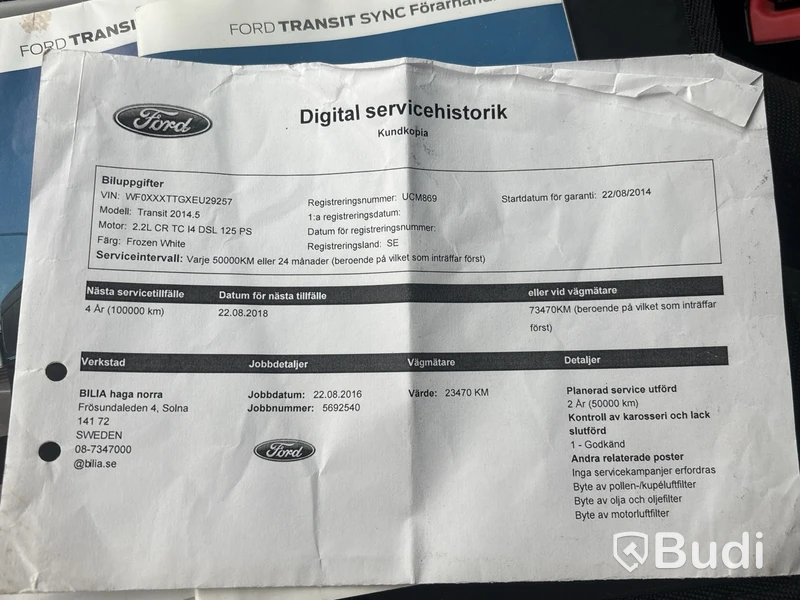 Ford Transit 310 2.2 TDCi | 17772 mil | Manuell | 125 hk | 2014 - Defekt växellåda