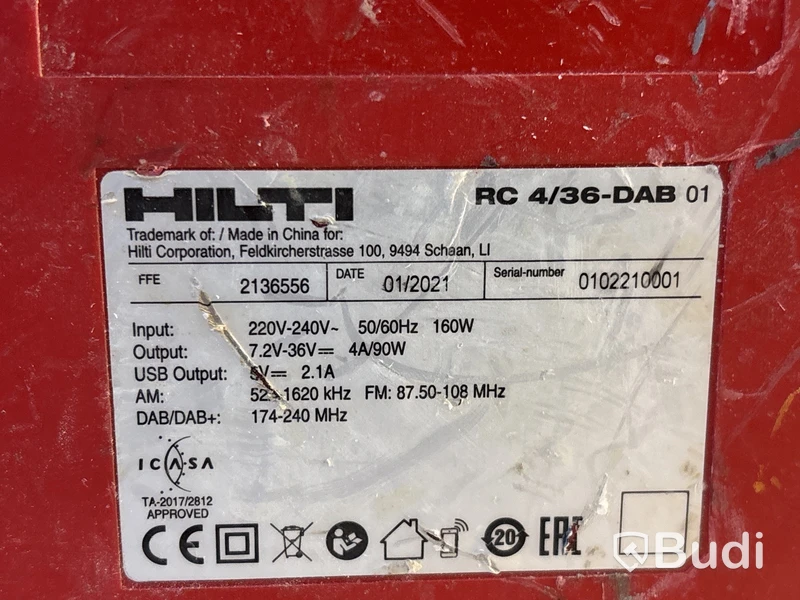 Batteridriven dammsugare, stereo & lampa Hilti