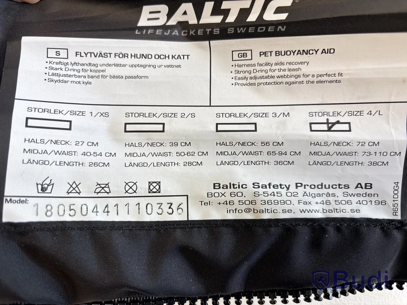 4 st. Flytvästar Baltic, för hund, olika modeller och storlekar