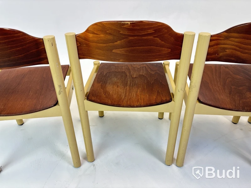 4 st. Designstolar i trä