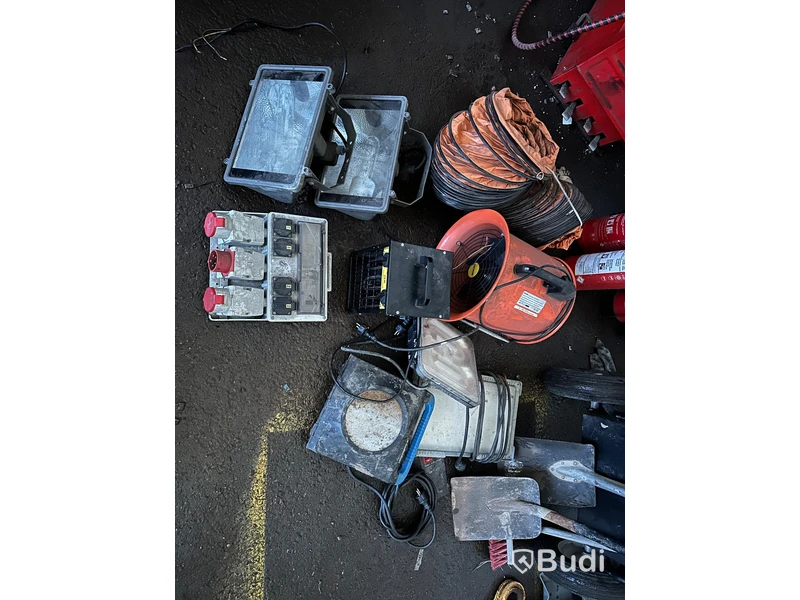 2 kw fläkt, ventfläkt med slang, bygglampor, elcemntral