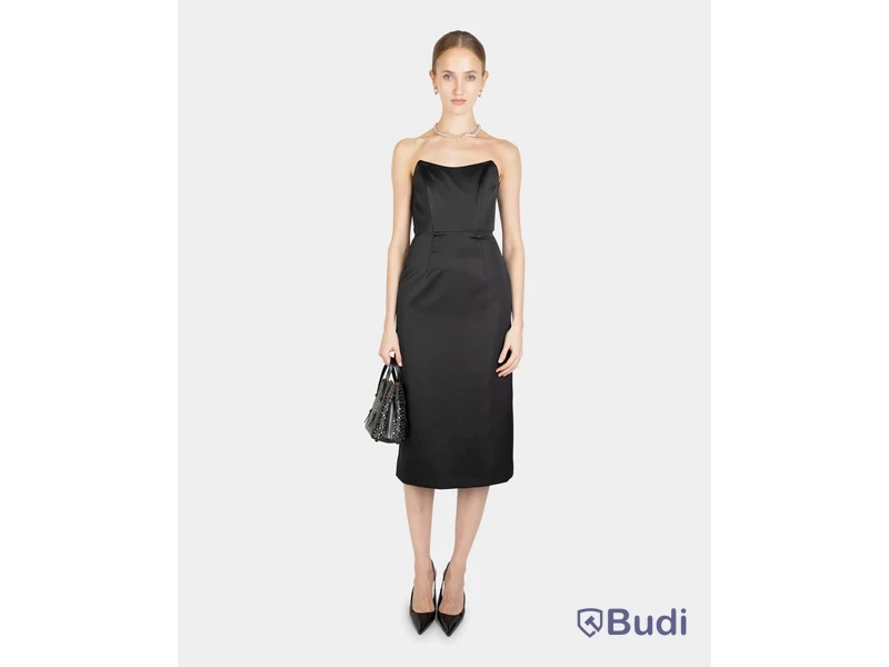 Klänning Nathalie Schuterman, Satin Midi Dress, svart, stl. XS