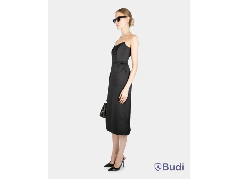 Klänning Nathalie Schuterman, Satin Midi Dress, svart, stl. XS