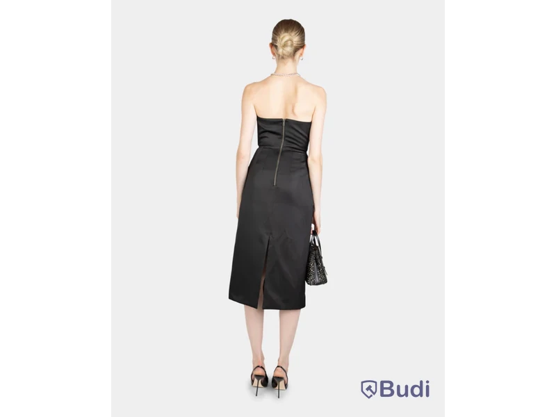 Klänning Nathalie Schuterman, Satin Midi Dress, svart, stl. XS