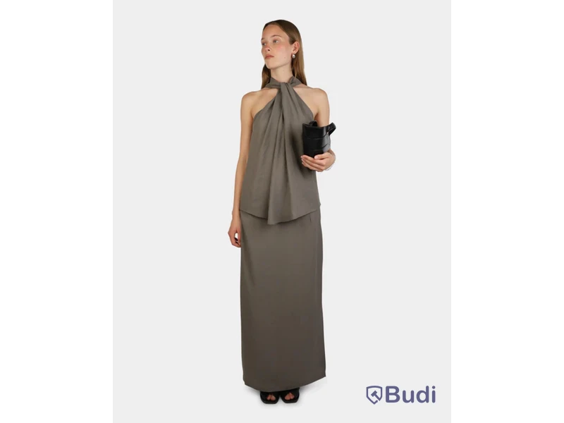 Top Nathalie Schuterman, Beate halterneck top taupe, stl. 34