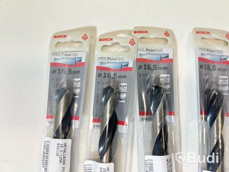 6 st. Metallborr Bosch, Pointec HSS-R, 15,5/12 mm och 16,5/12 mm