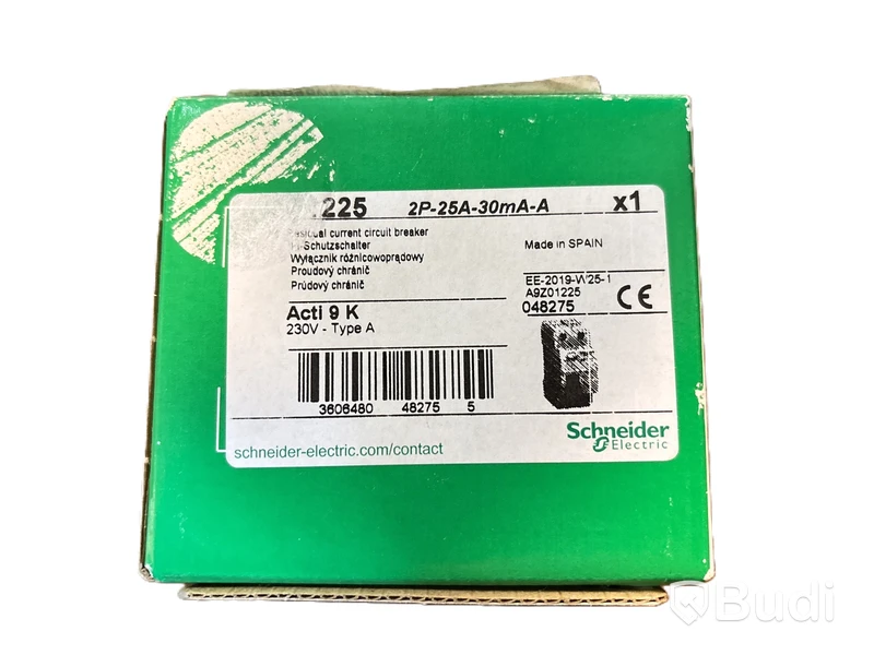 2 st. JORDFELSBRYTARE SCHNEIDER ELECTRIC, ilD 2P 25A 30mA