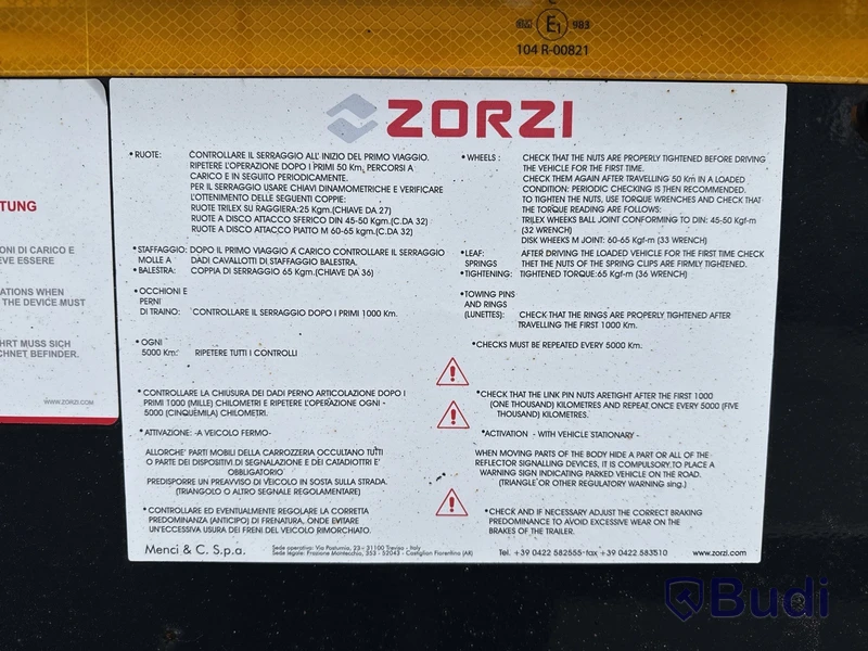 Schakttrailer Zorzi 36S075PRS -2023 | Nybesiktigad