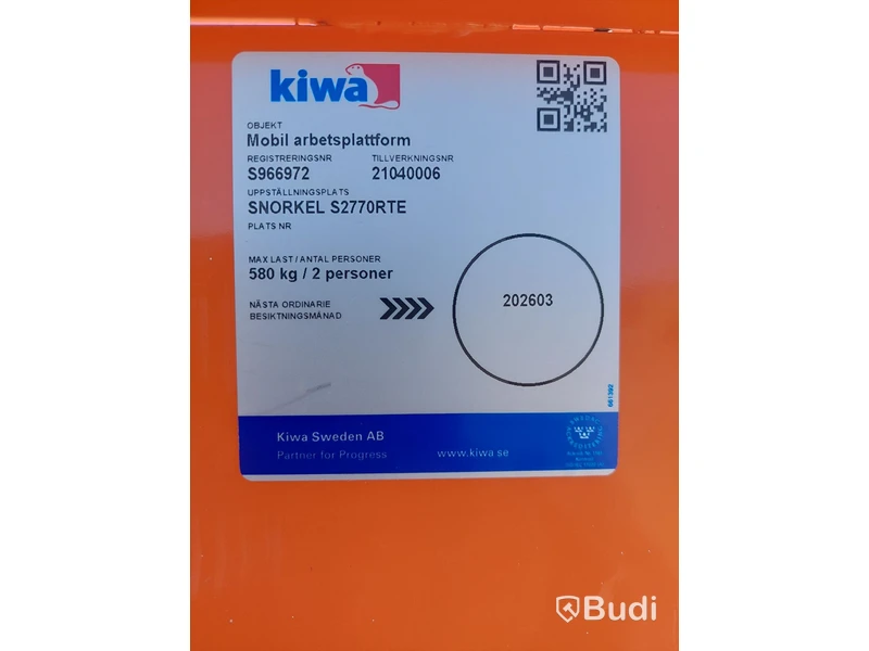 Saxlift Snorkel S2770RTE Litium -2021 | Nybesiktigad!