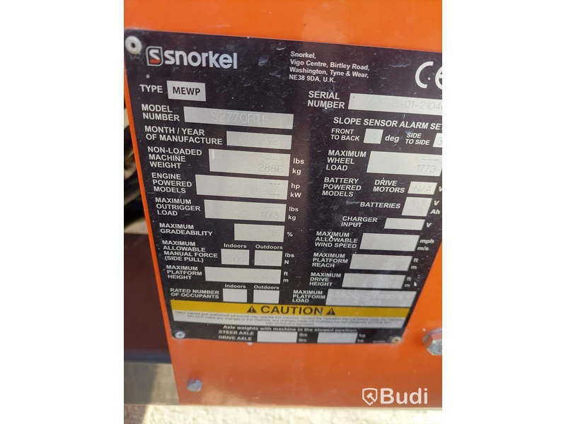 Saxlift Snorkel S2770RTE Litium -2021 | Nybesiktigad!