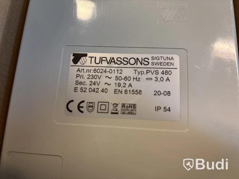 Transformator Tufvassons, 230V-24V 480VA