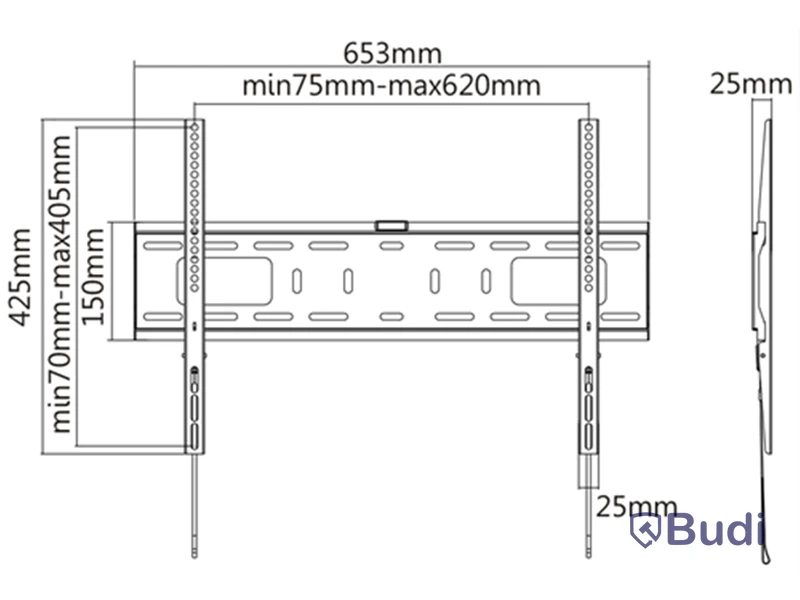 Väggfäste DELTACO, heavy duty fixed wall