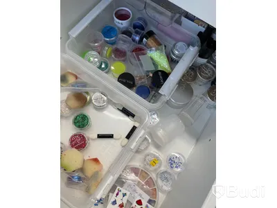 Parti med div nagelskulpturmaterial OBS! Öppnade produkter