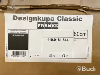 1 st Spiskupa NY - Franke KUPA CLASSIC 80cm Vit, Art. Nr: 110.0181.544, Ord. pris ca: 7000 kr