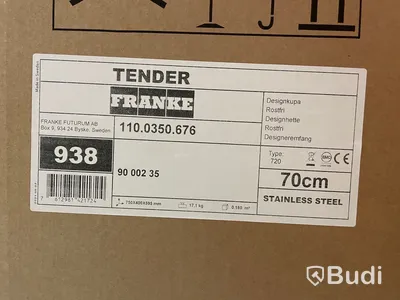 1 st Spisfläkt NY - Franke TENDER 70cm rostfri, Art. Nr: 110.0350.676, Ord. pris ca: 6900 kr