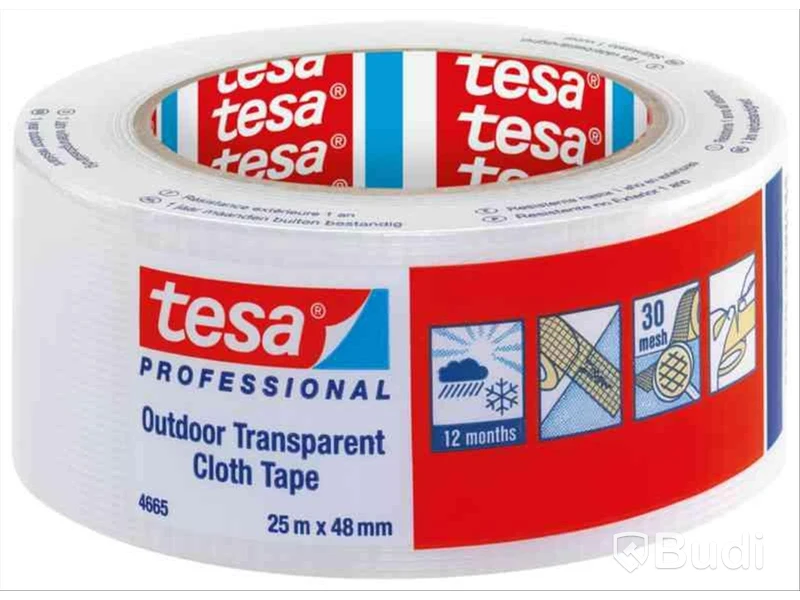 paket med 6 st. Tesa 4665 Vävtejp transparent, UV-resistant, 25 m x 48 mm, Ord. pris inkl. moms: ca 900 kr