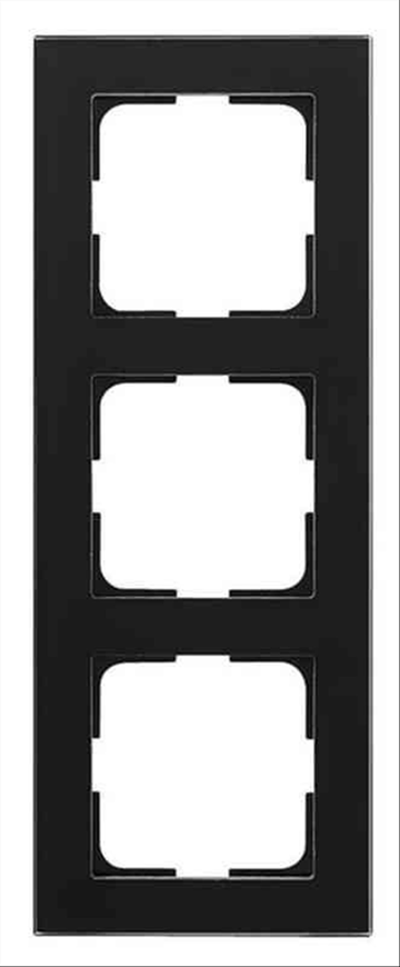 (NY) Kombinationsram/täckram PLUS Option, svart glas, sotat, 3-fack