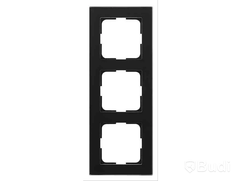 Kombinationsram/täckram PLUS Option, svart glas, sotat, 3-fack