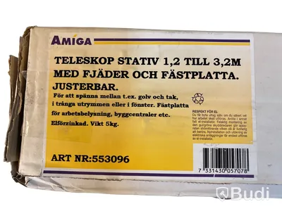Teleskop stativ Amiga, 1,2-3,2m, med fjäder och fästplatta