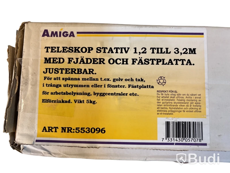 Teleskop stativ Amiga, 1,2-3,2m, med fjäder och fästplatta