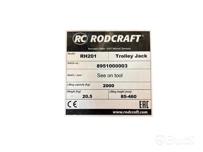 Hydralisk domkraft Rodcraft, RH201