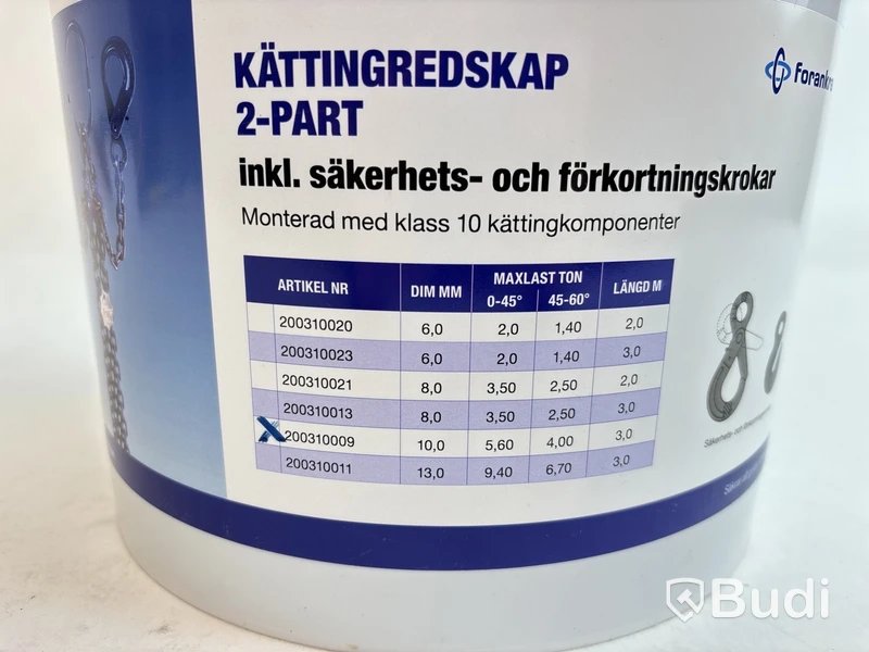 Kättingredskap Forankra, 2-part, klass 10, 10mm 3m, maxlast 5,6t