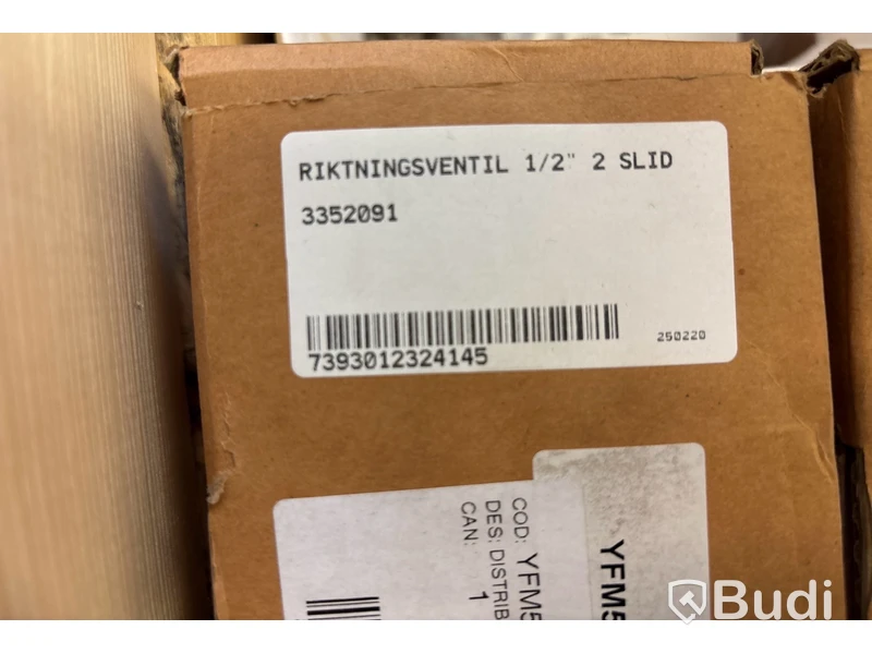 Riktningsventil 1/2 tum, 2 Slid