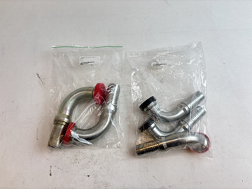 (NY) 2 st. NIPPEL PR 90G FL 3000 1 1/2tum och 3 st. NIPPEL SAE FLÄNS 90° 3000 PSI