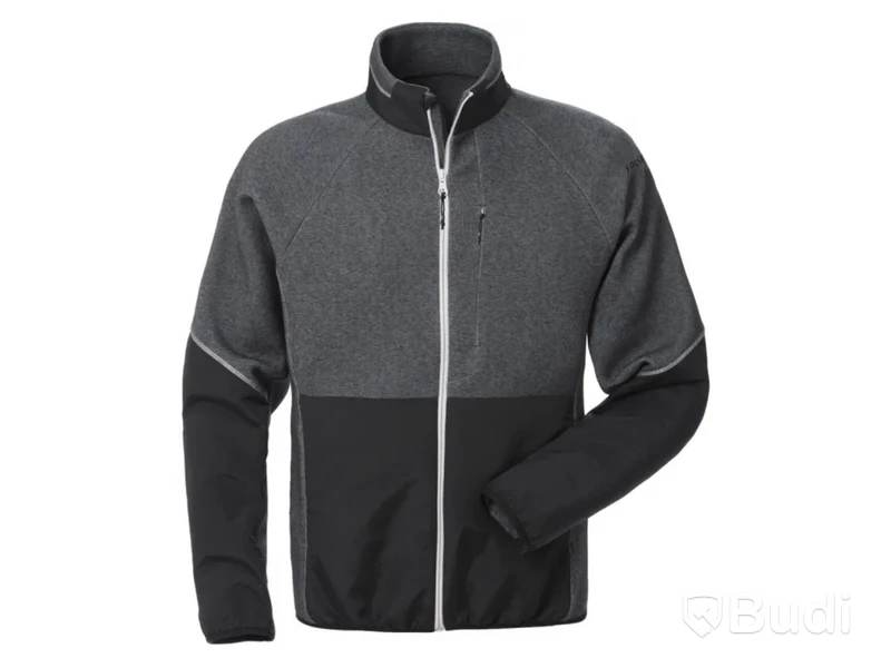 SWEATSHIRTJACKA FRISTADS, 126513, SVART/GRÅ, STL. S