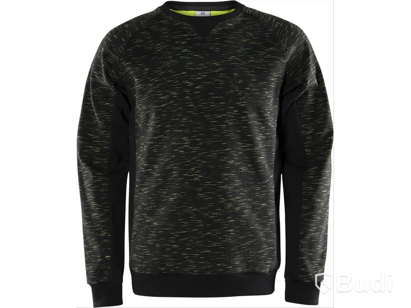 SWEATSHIRT FRISTADS, 7091 MELA MELERAD SVART/GUL, STL. XXL
