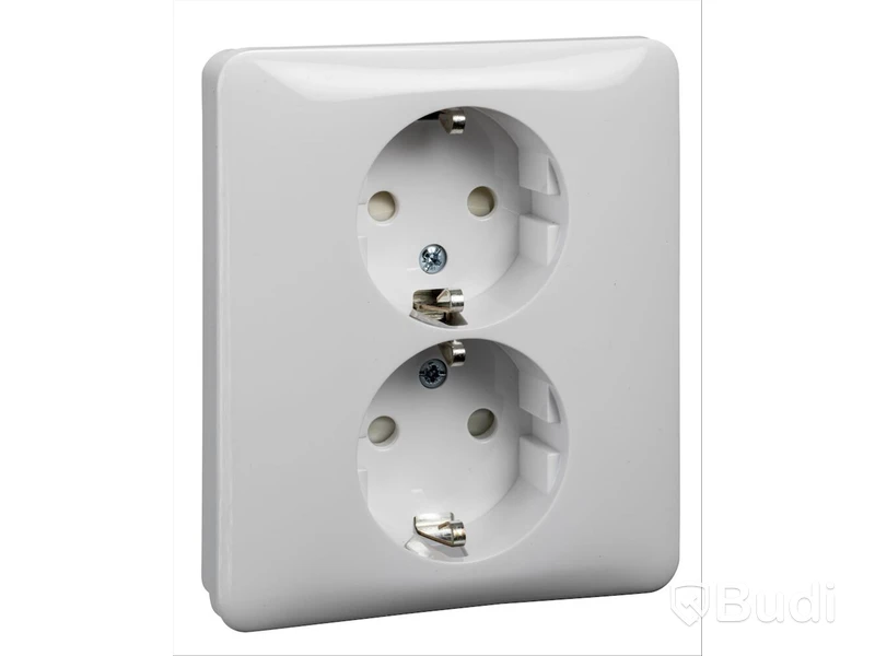 10 st. Exxact 2-V vägguttag Schneider electric, jord vit