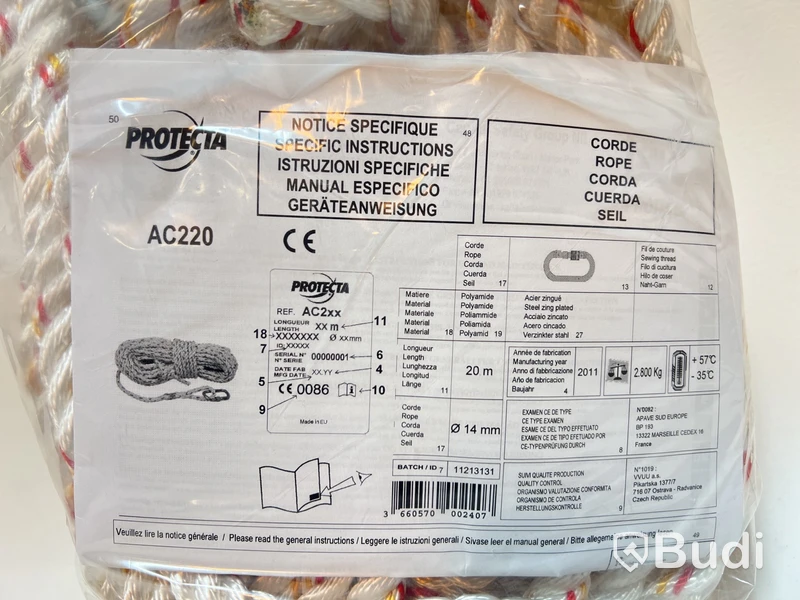 Kit - Säkerhetssele med 20m rep. Protecta. Ord. pris inkl. moms: ca 4000 kr