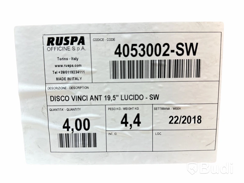 4 st. Navkapsel, DISCO VINICI ANT 19,5” LUCIDO, RUSPA, Totalt ord. pris inkl. moms: ca 1000 kr