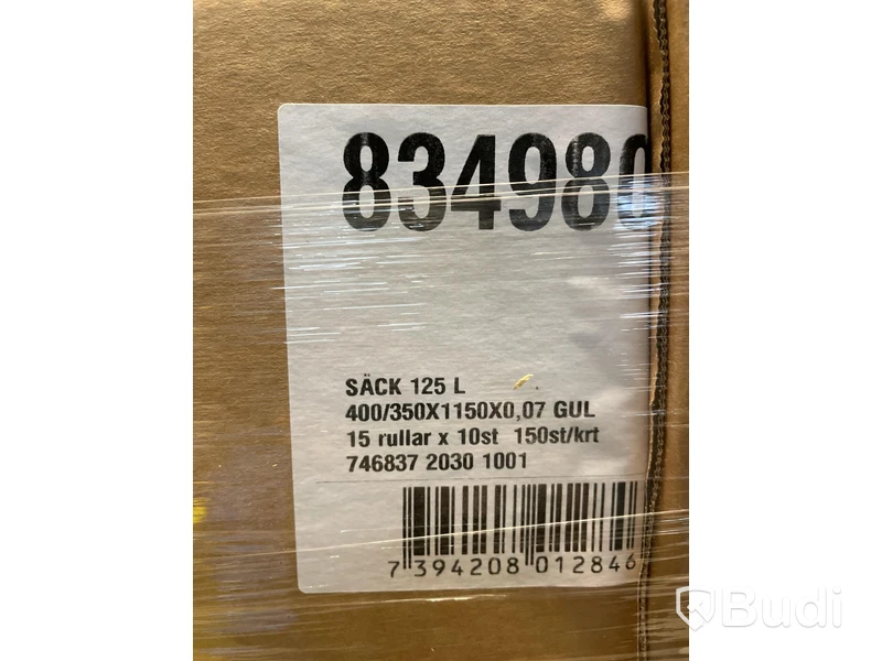 90 st. rullar Sopsäck Plast Risktvätt 125L. Totalt ord. pris inkl. moms: ca 7200 kr
