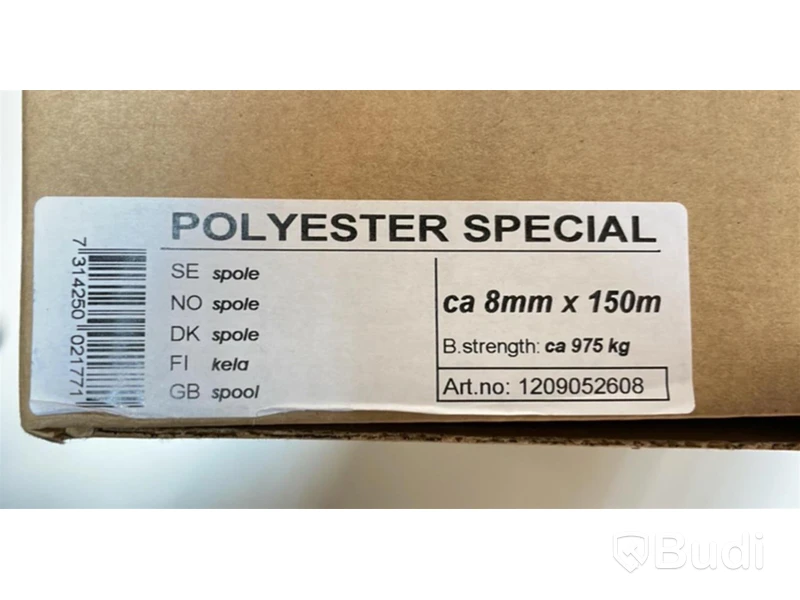 4 st. Tågvirke polyester special slagen, ca 8mm/150m, Totalt ord. pris inkl. moms: ca 6800 kr