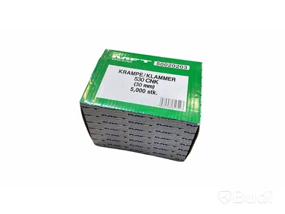 Parti med 52 st. askar MFT klammer, 5000-pack, 30x11 mm, 530 CNK. Totalt ord. pris inkl. moms: ca 20 800 kr