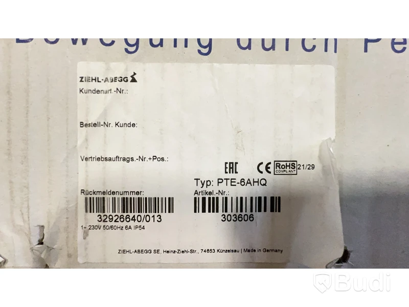 Varvtalsregulator, Acontrol, Ziehl-Abegg. Ord. pris inkl. moms: ca 9000 kr