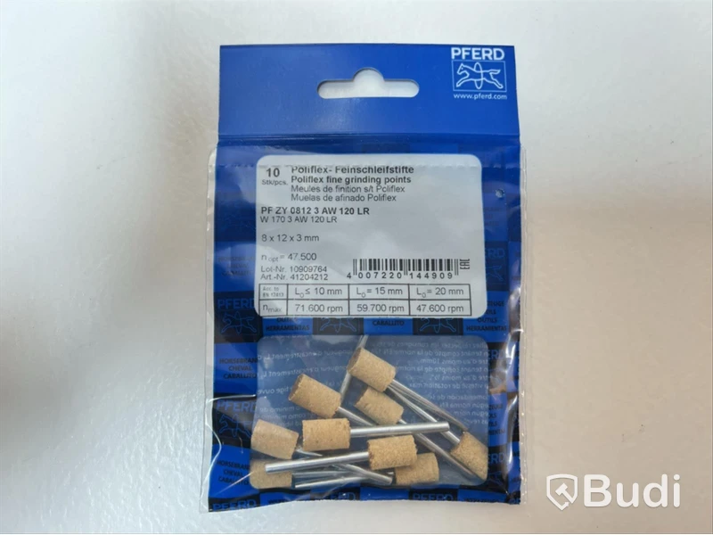 12 st. påsar Finslipstift, Poliflex PF ZY 0812/3 AW 120 LR, Totalt ord. pris inkl. moms: ca 1200 kr