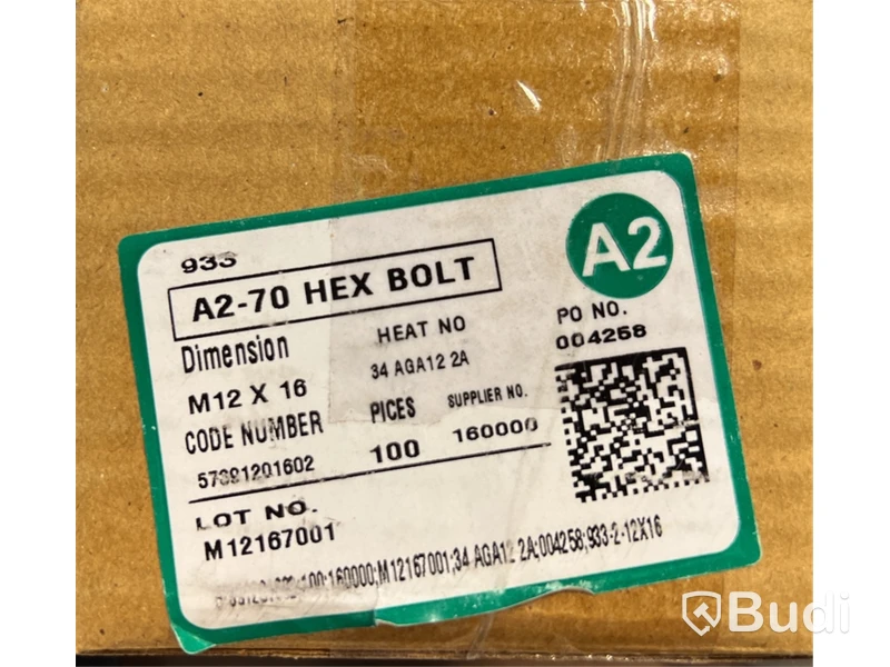2 st. förp. Sexkantsskruv 100-pack A2-70 Hex Bolt