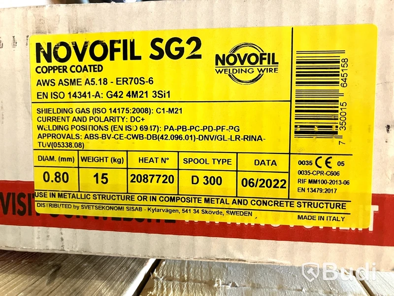 3 st. förp. Svetstråd Novofil SG2, 0,8 mm